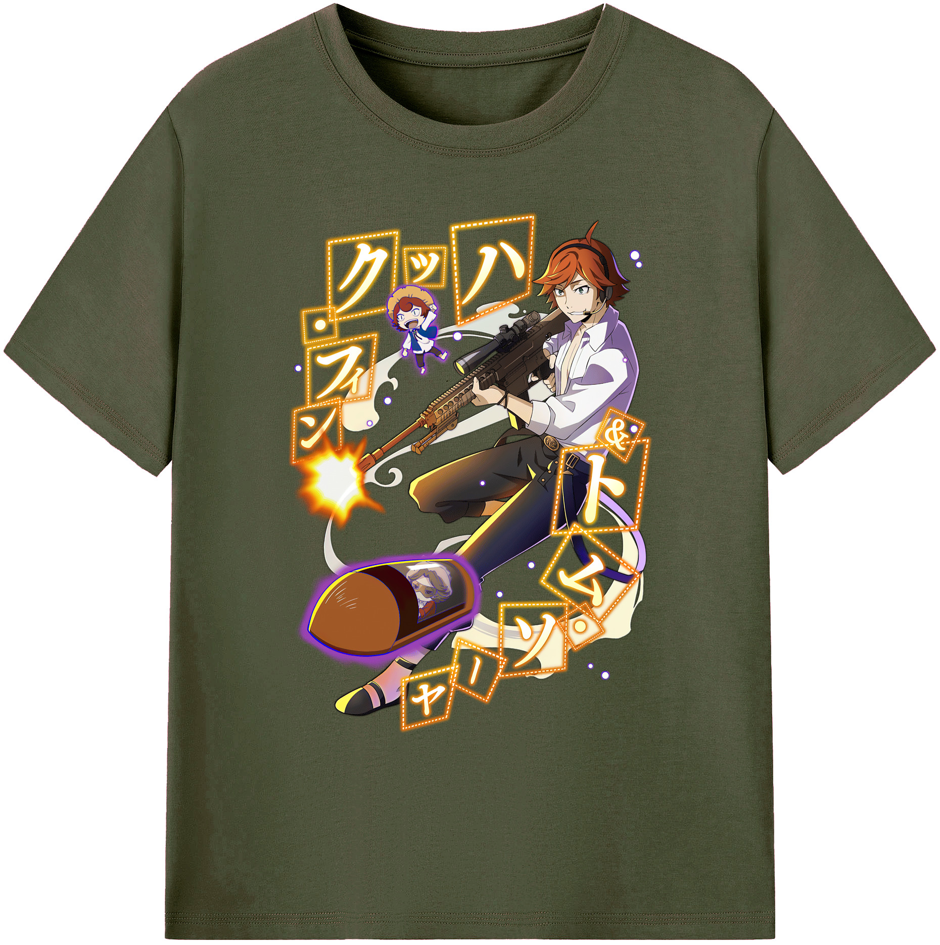（画像用） 文豪ストレイドッグス Bungo Stray Dogs 綿100％ メンズ半袖Tシャツ｜肌触りやわらか＆通気性